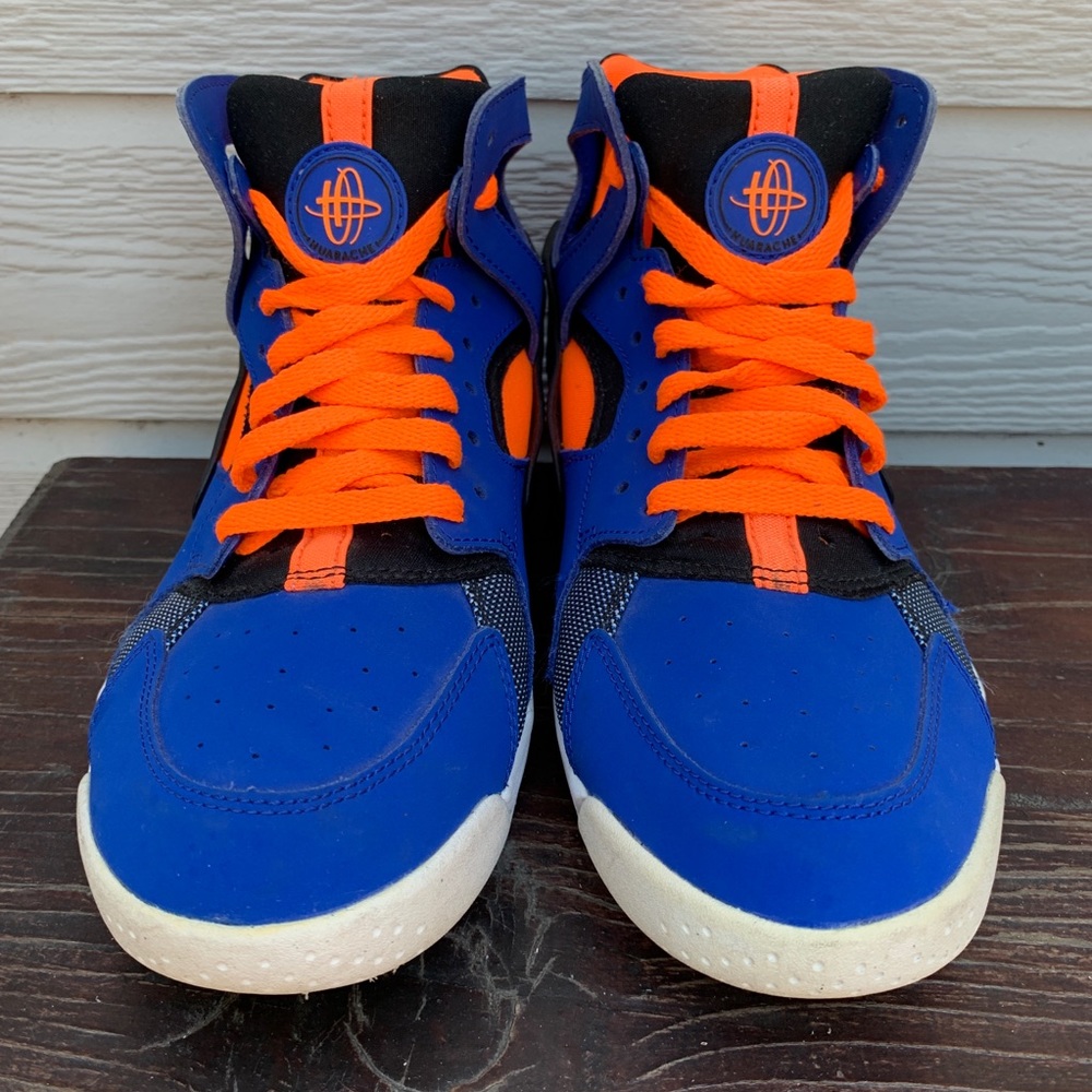 NIKE HUARACHE Boys Sneakers Blue Orange Size 6.5